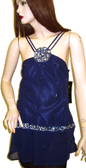 Beaded Patchwork Dual Strapped Halter Top. kd68-2.